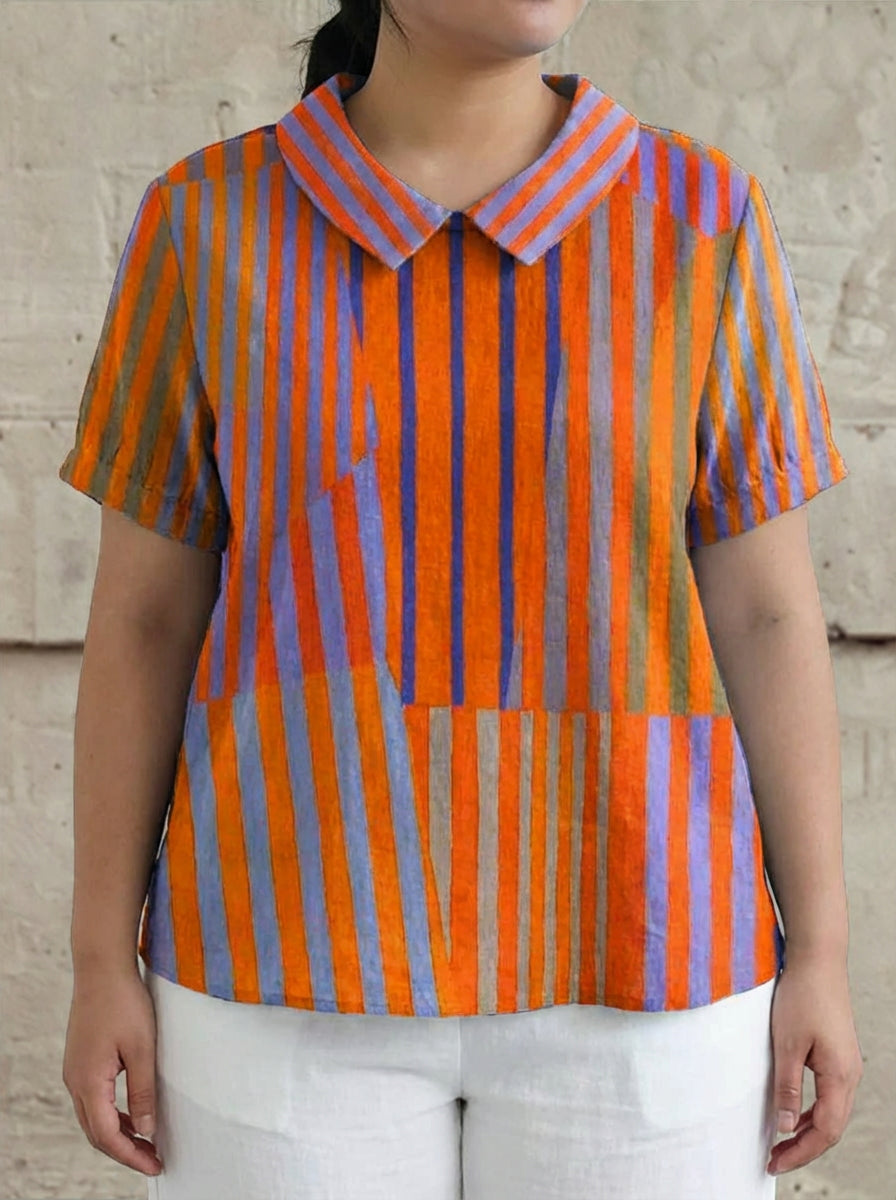 Esmé | Geometrisch Gestreept Shirt