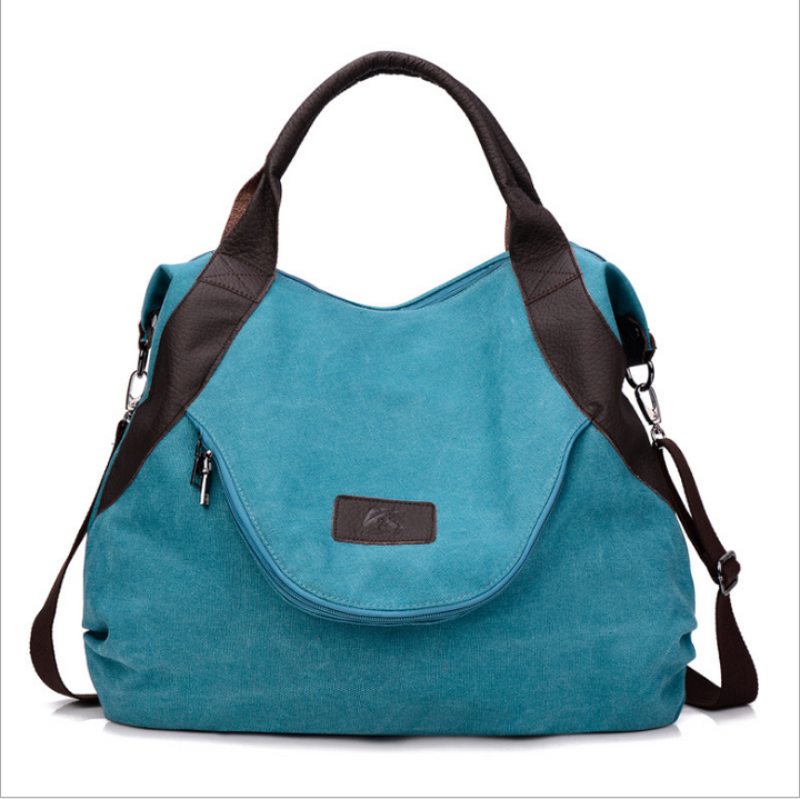 Grote canvas tas met contrasthengsels