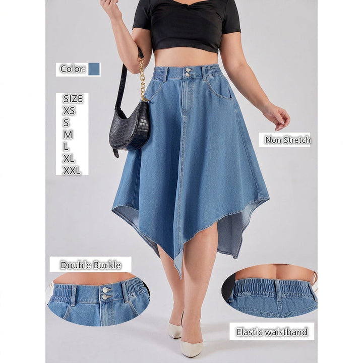 Rhea Irregulaire Denim Rok