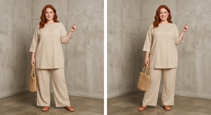 Isabeau | Oversized Tuniek Met Brede Pantalon Set