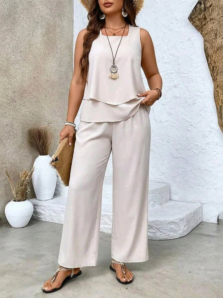 Ysolde | Mouwloze Top en Brede-Pantalon Set
