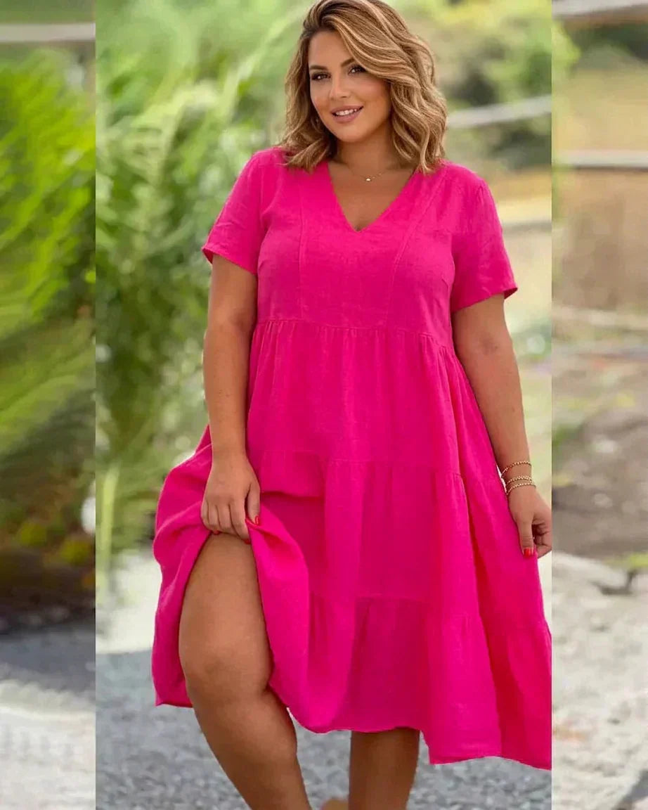 Beatrix - Casual Zomer V-hals Jurk