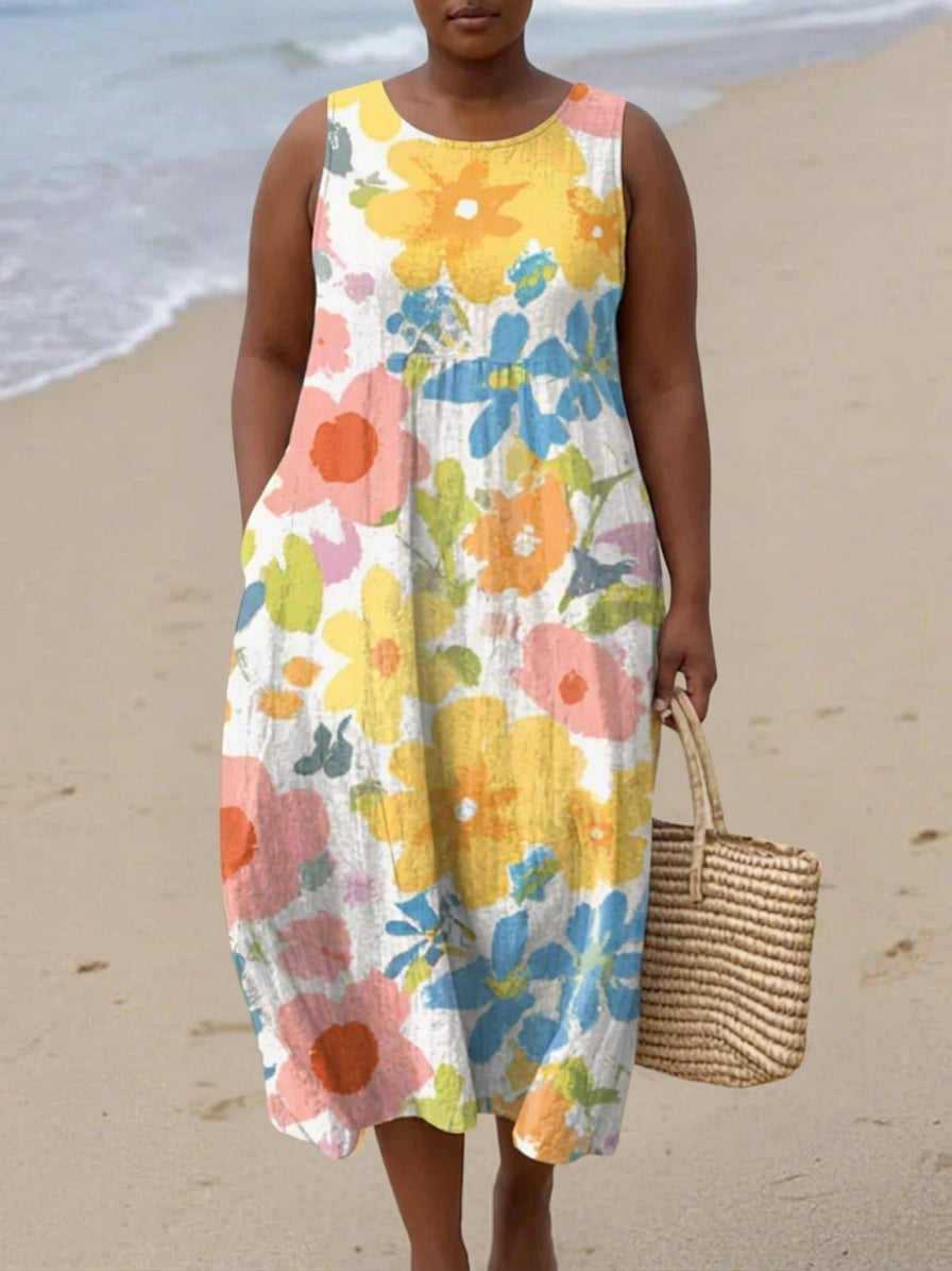 Amaya Midi-jurk met Pastel Bloemen