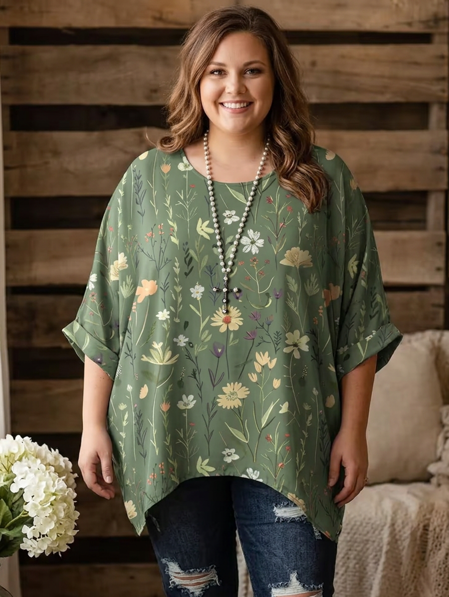 Tindra | Vintage Bohemian Bloemenprint Dames T-Shirt