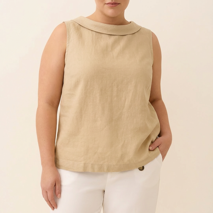 Genevieve | Mouwloze Roll Collar Top