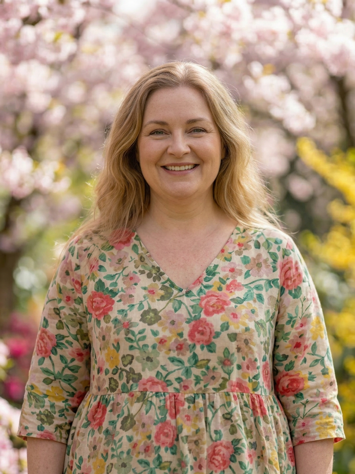 Solveig | Midi-jurk met verspreide bloemen
