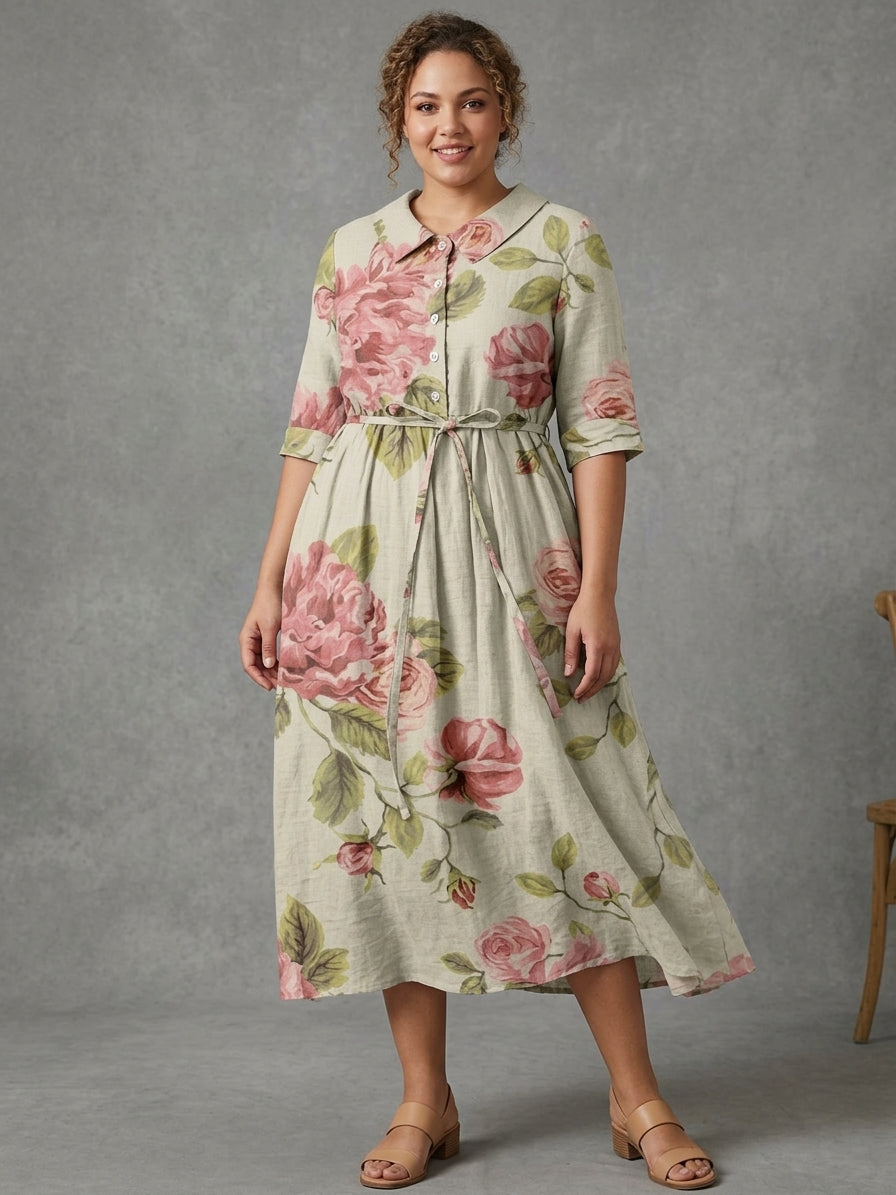 Edith | Vintage Rozen Jurk