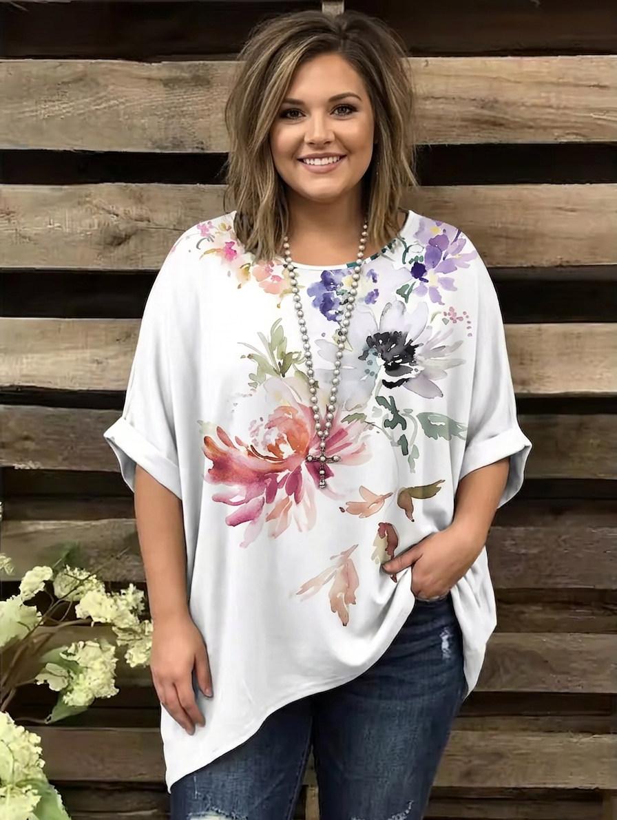 Floriane | Vintage Bohemian Bloemenprint Dames T-Shirt