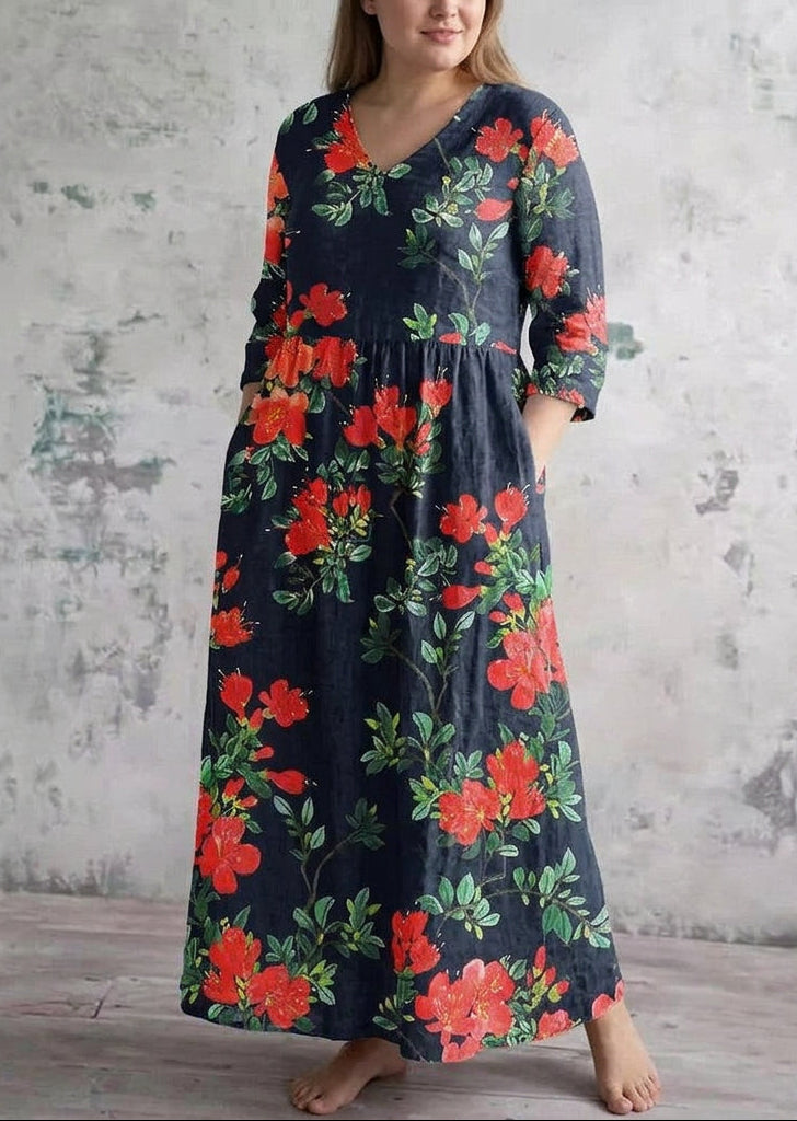 Pemberley | Scarlet Bloom Maxi Jurk