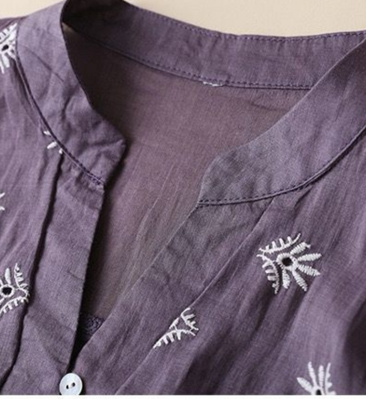 Maia - 100% Katoenen Schiffly Geborduurde Dames