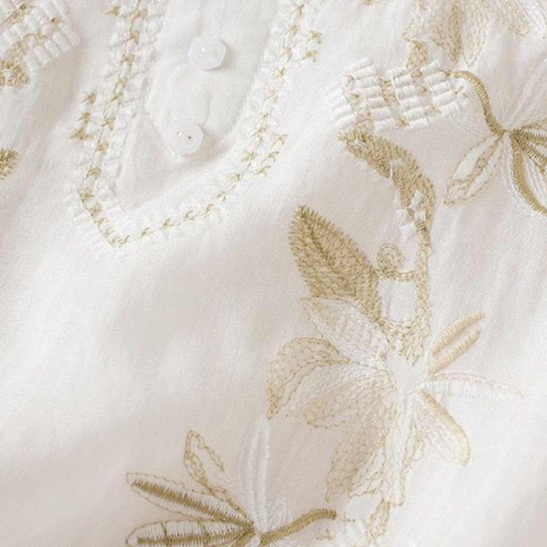 Fauna - Pure Katoenen Geborduurd Comfortabel Top
