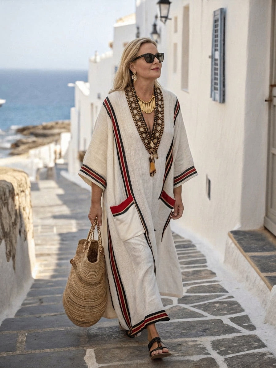 Cleo | Elegante Boho Kust Maxi Jurk