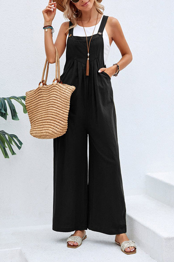 Ilse - Effen kleur casual bretels overall