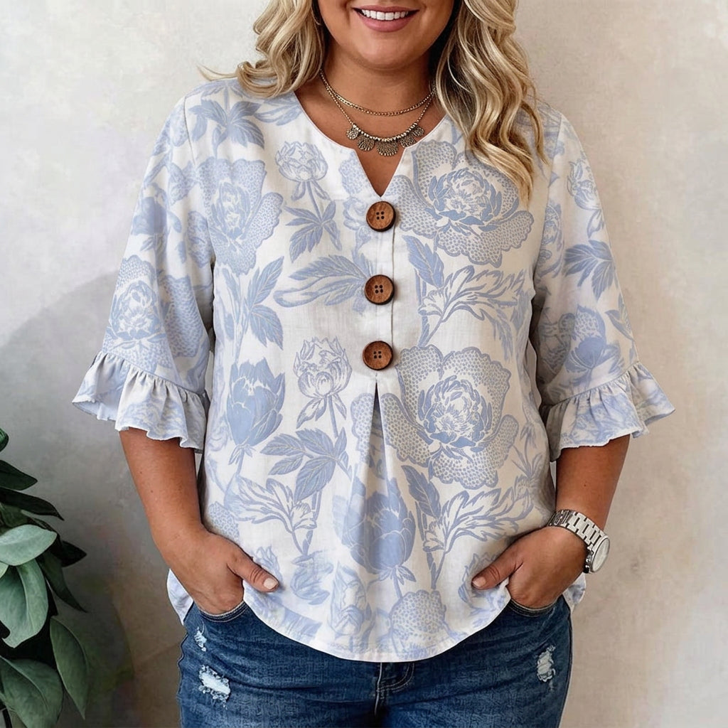 Lucienne | Vintage Bloemenprint Blouse