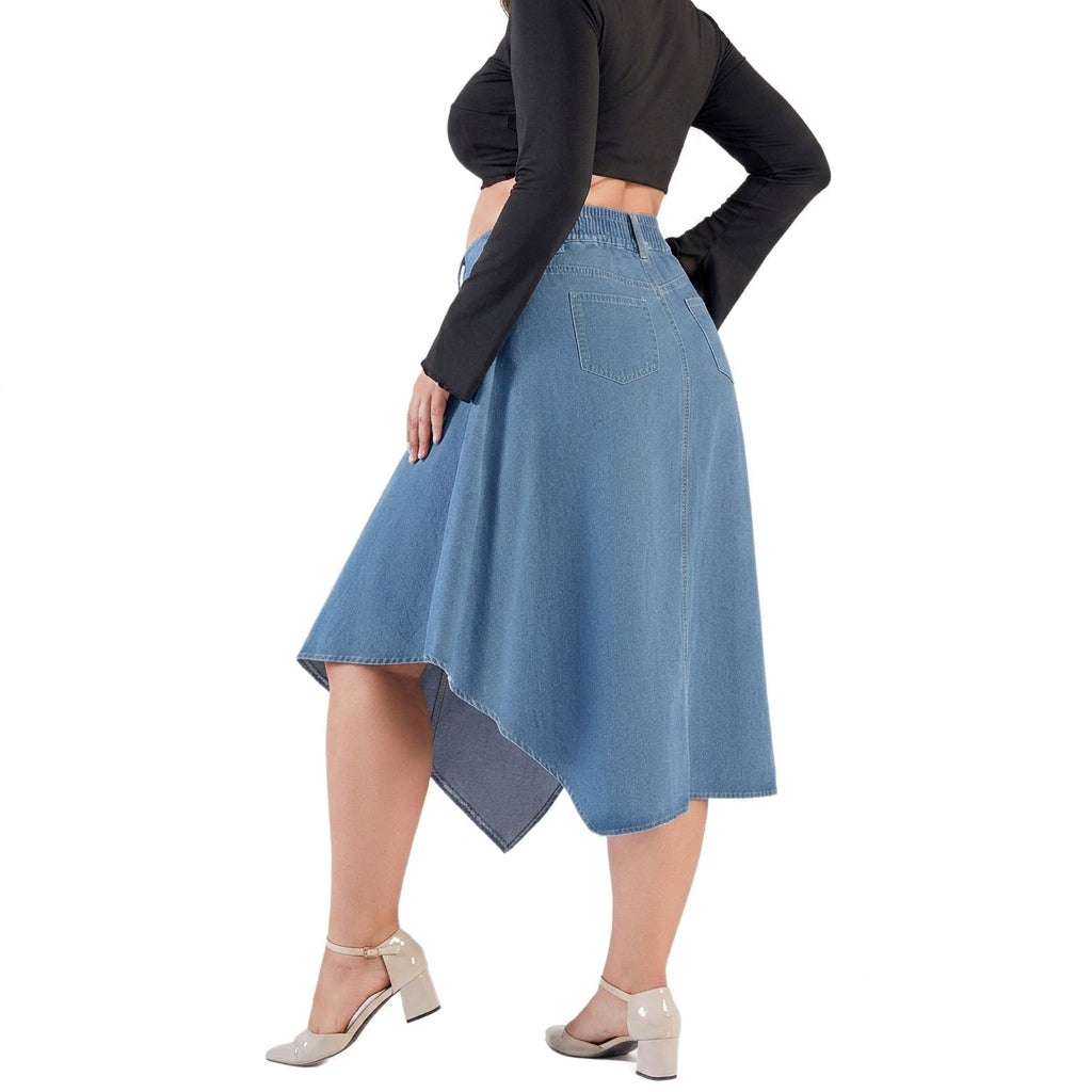 Rhea Irregulaire Denim Rok