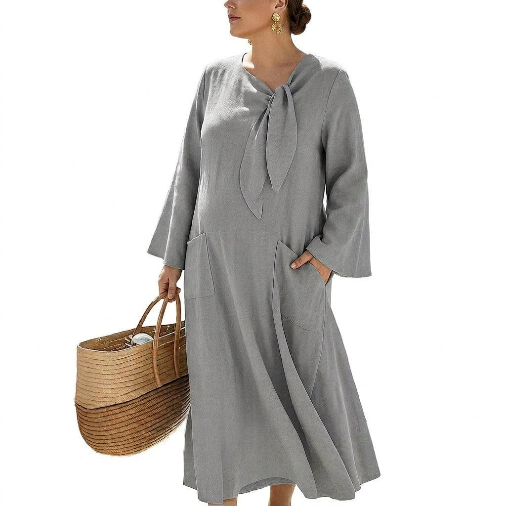 Mirabel Effen A-Lijn Jurk: Moeiteloze Casual Elegant