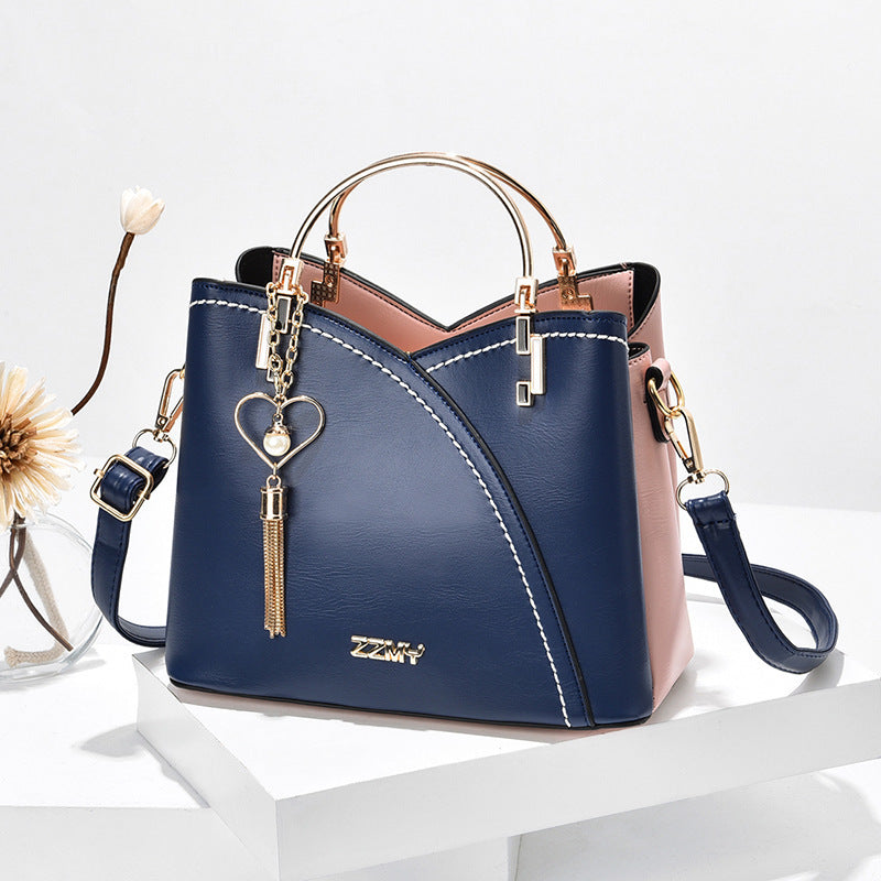 Colour block handtas met hartje