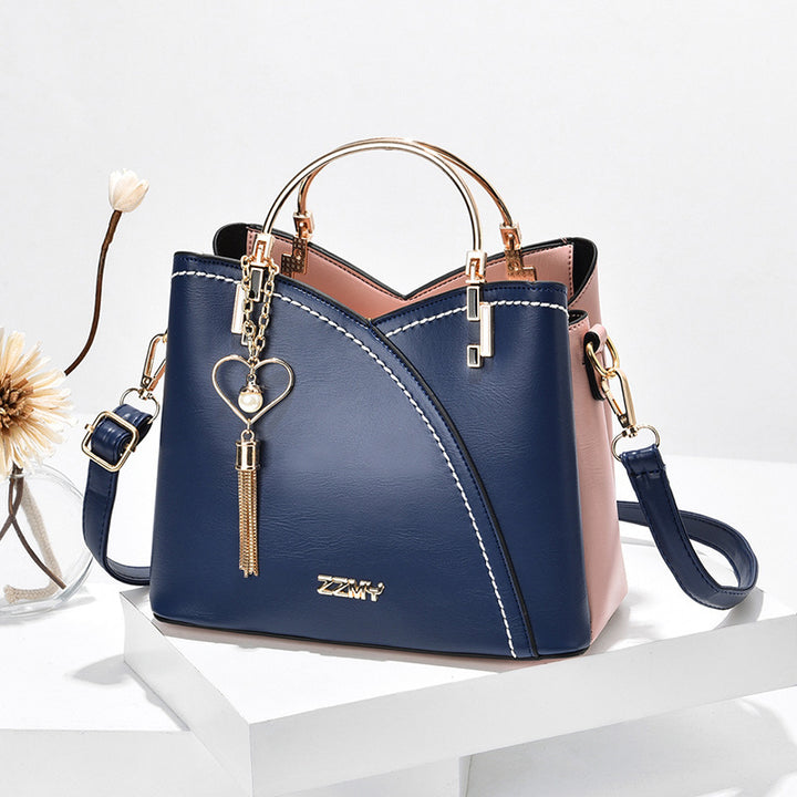 Colour block handtas met hartje