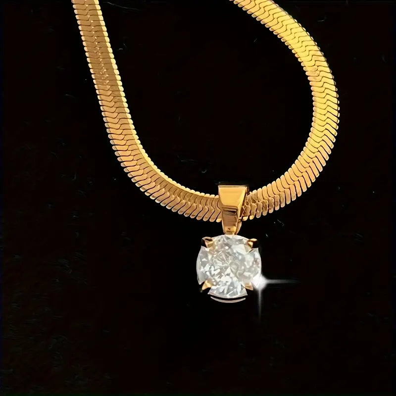 Elegante Rhinestone Hanger Ketting | Goud