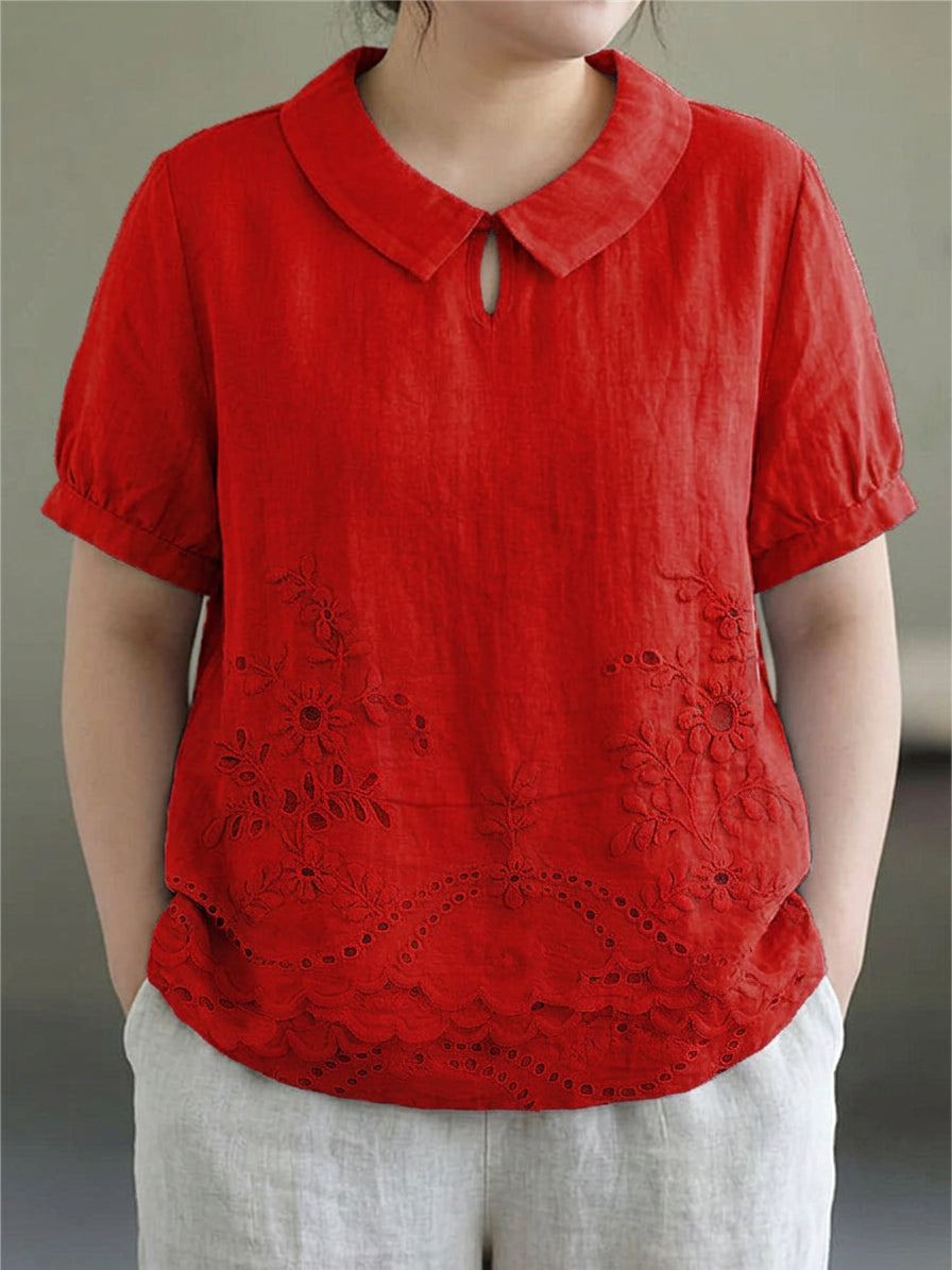Anaïs | Geborduurde Bloemenblouse