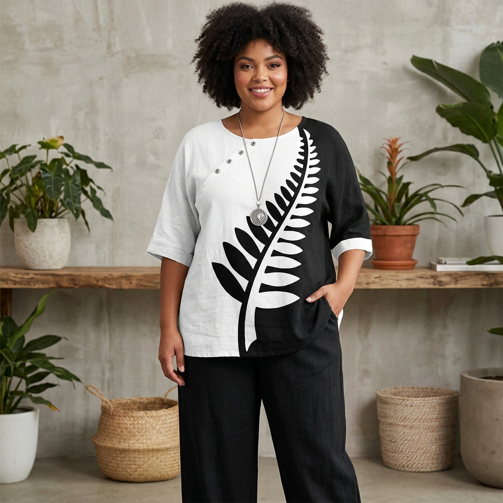 Olwen Geprinte Set: Moeiteloze Dagelijkse Comfort