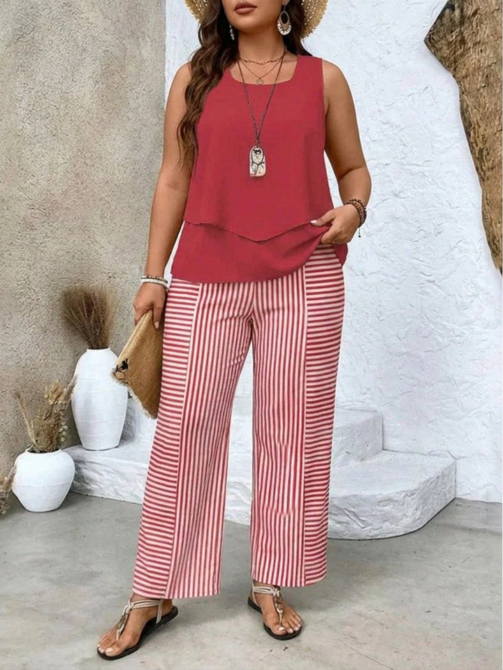 Ysolde | Mouwloze Top en Brede-Pantalon Set