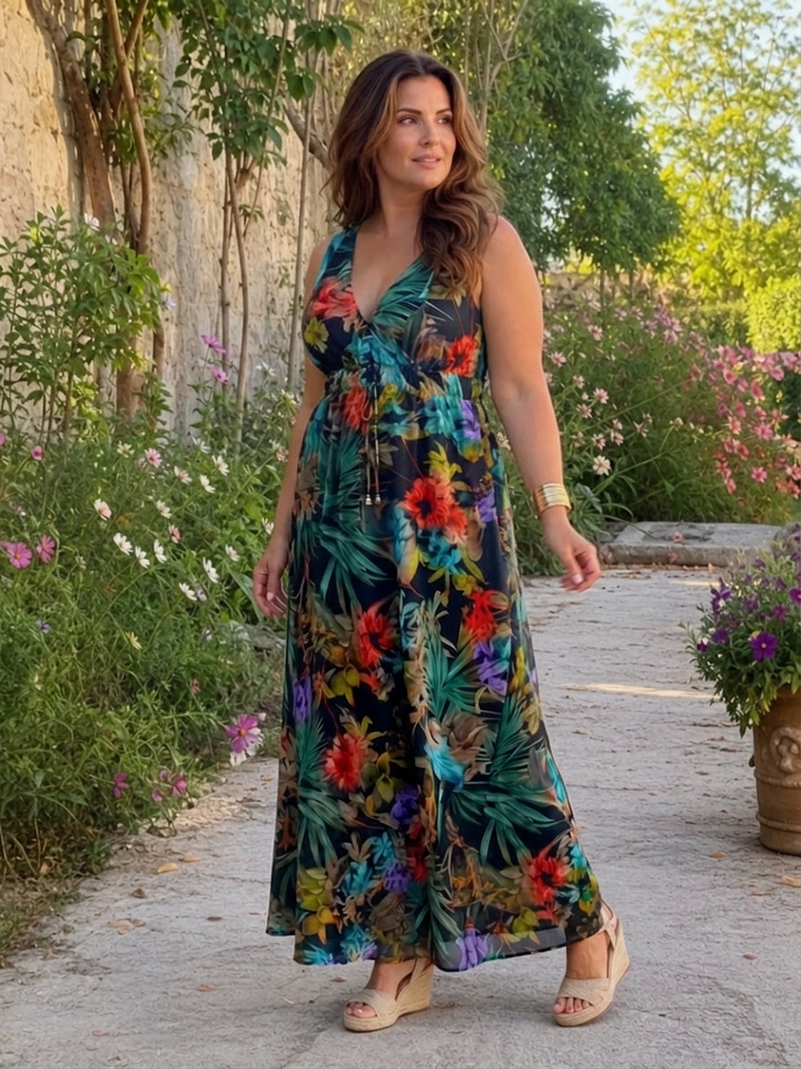 Ilse | Mouwloze Empire Taille Midi Jurk