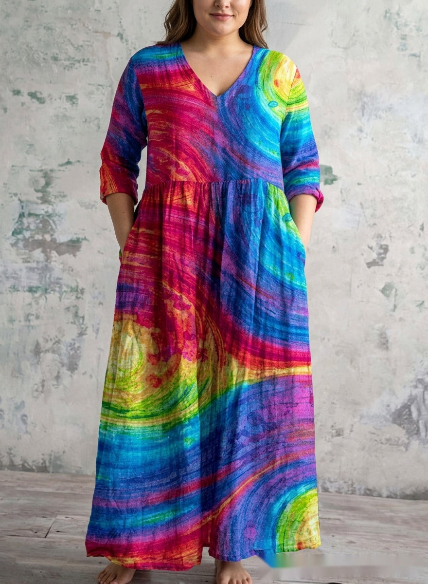 Hedda | Regenboog Muse Maxi Jurk