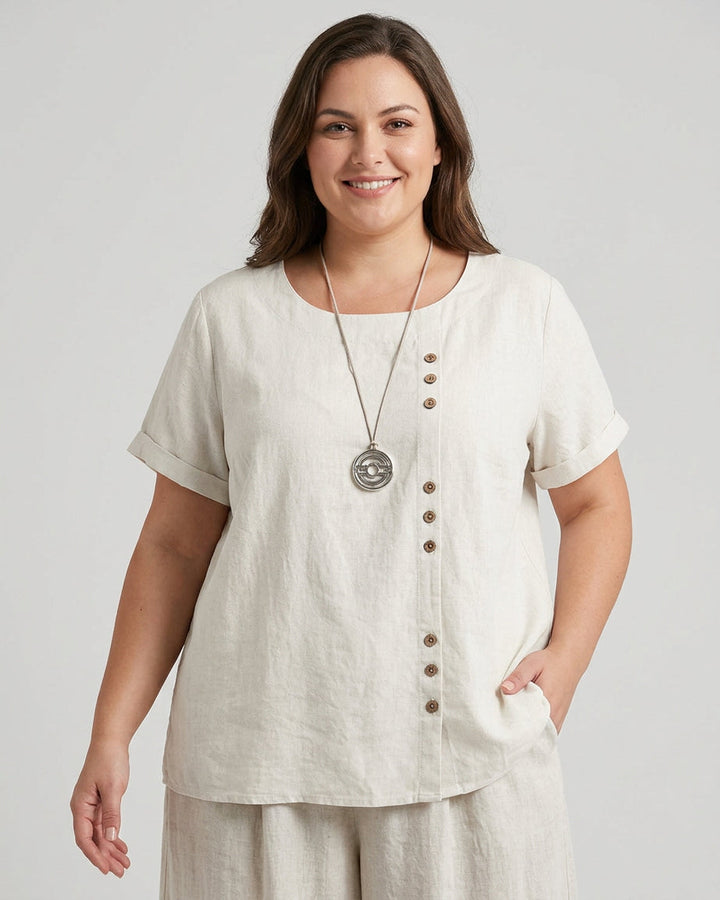 Sasha | Comfortabele Korte Mouwen Blouse