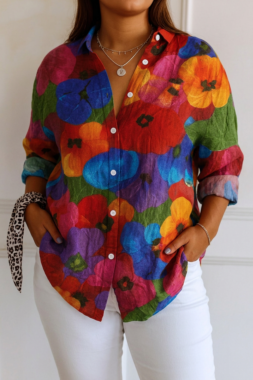Arabella | Patroond Blouse