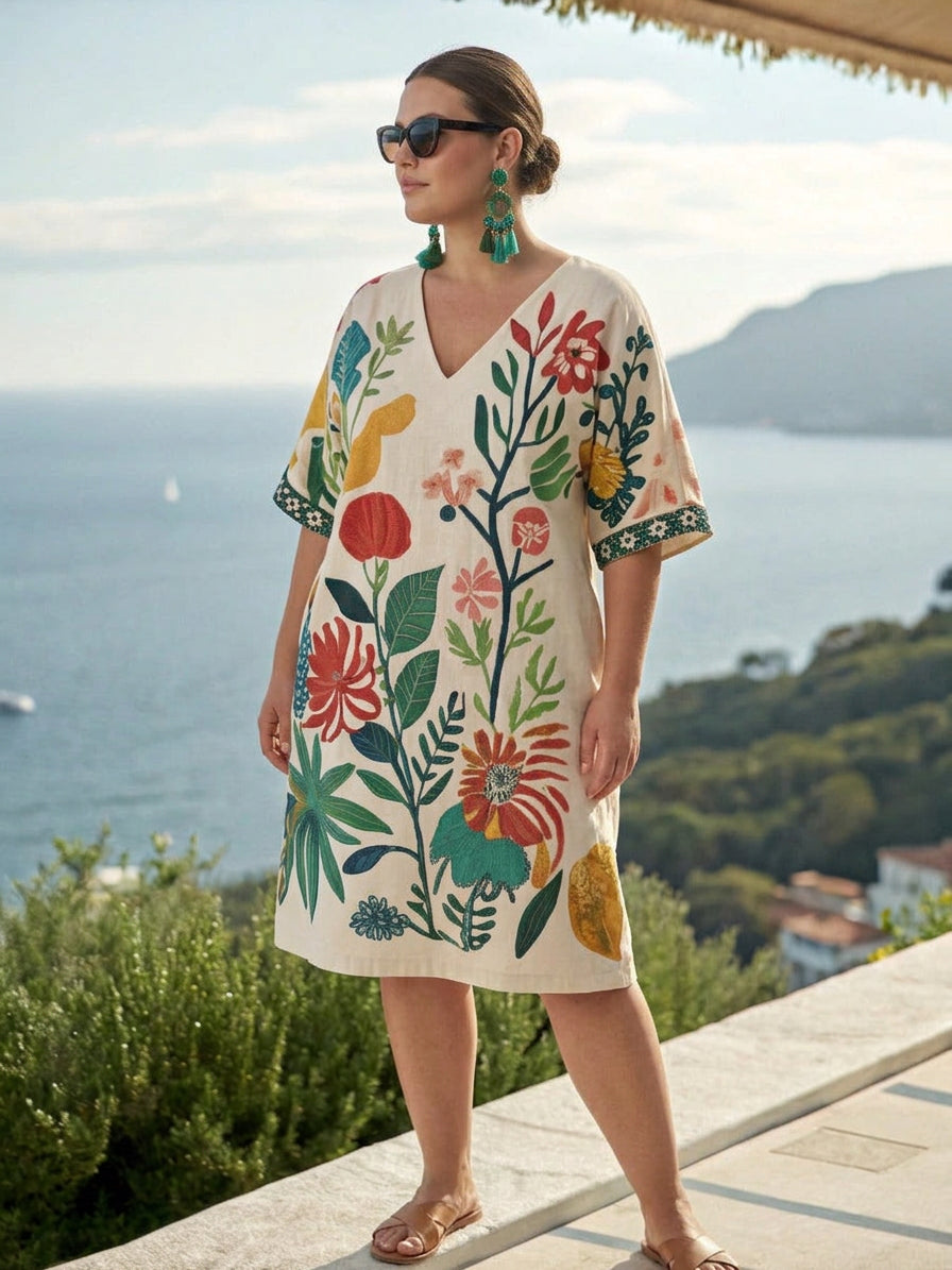 Cecily | Kust Botanische Mini Jurk