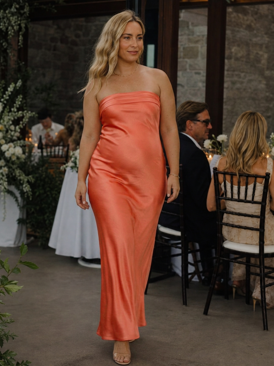 Rhian | Strapless Fitted Silhouette Midi Dress