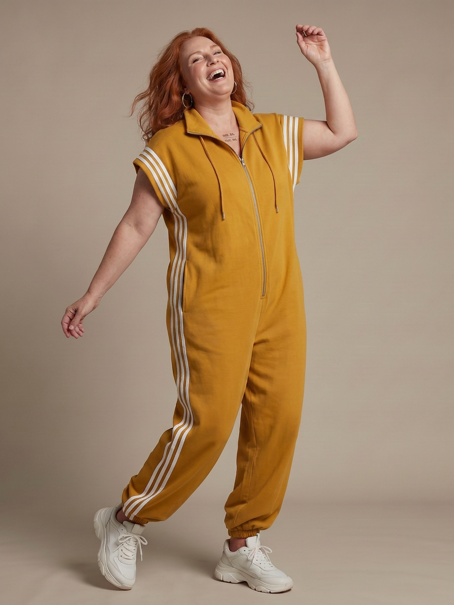Winslow | Zip Front Stripe Paneel Jumpsuit