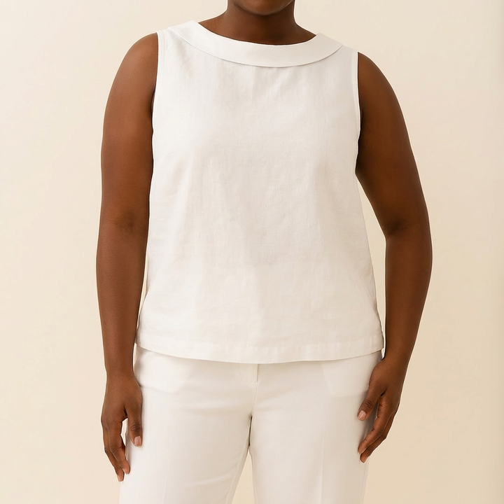 Genevieve | Mouwloze Roll Collar Top
