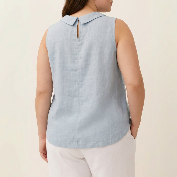 Genevieve | Mouwloze Roll Collar Top