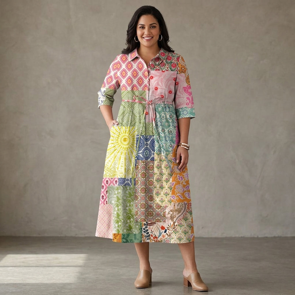 Sora | Bohemian Patchwork Jurk