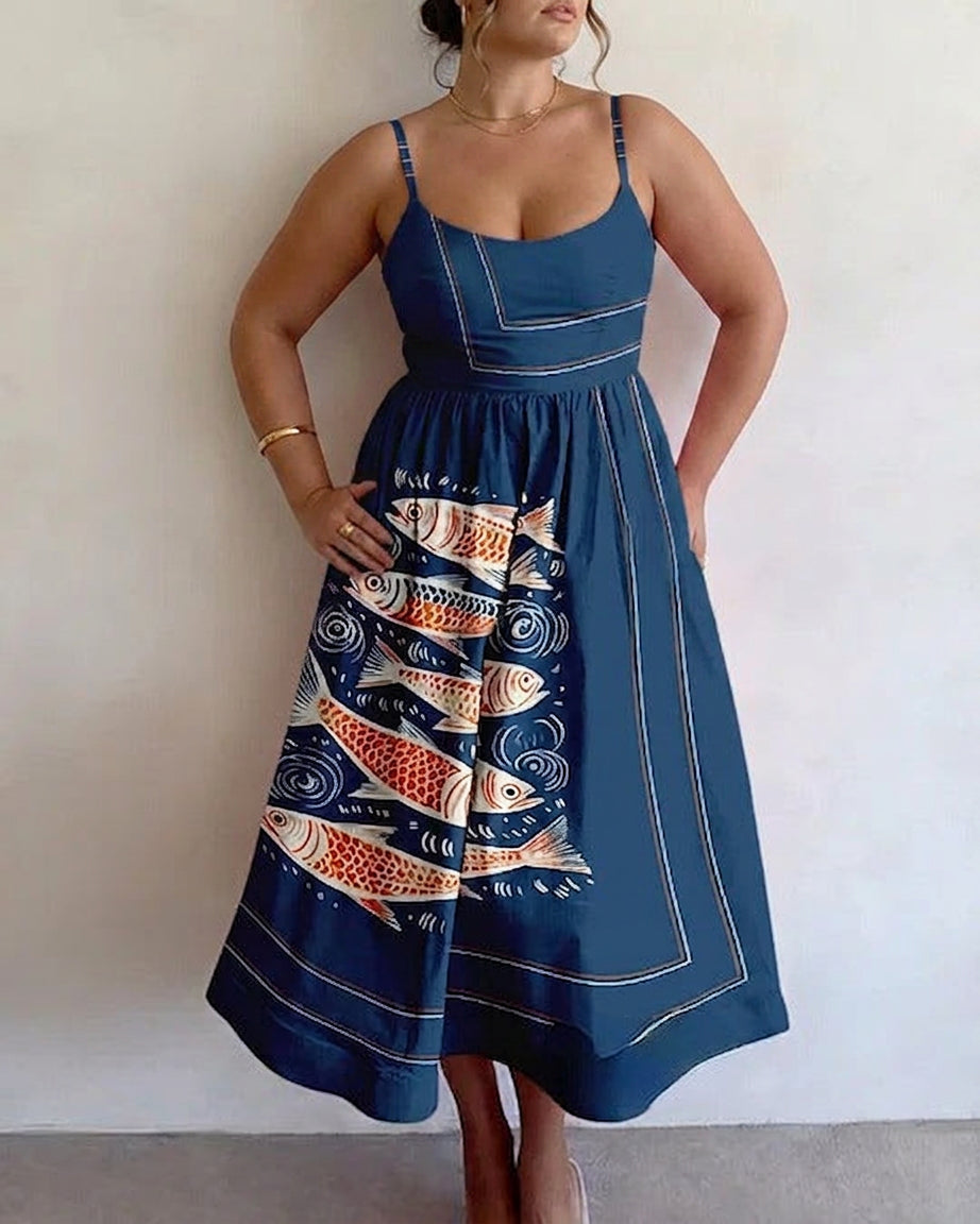 Kaia | Ocean Tide Midi Jurk