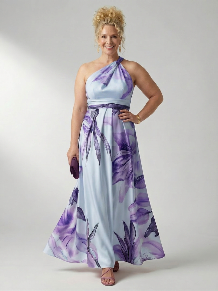 Rhea | Lichte Bloemen Maxi Jurk