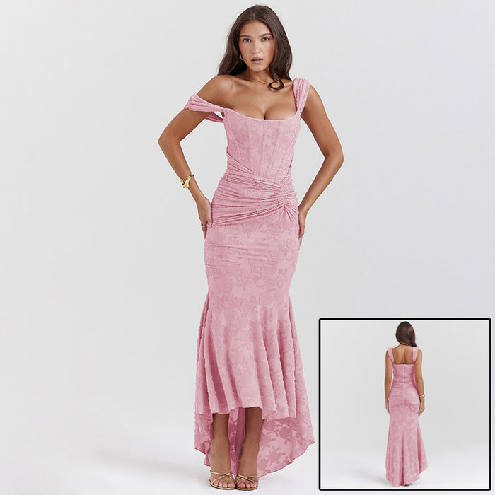 Fleur | Off-shoulder zeemeerminjurk met gedrapeerd lijfje