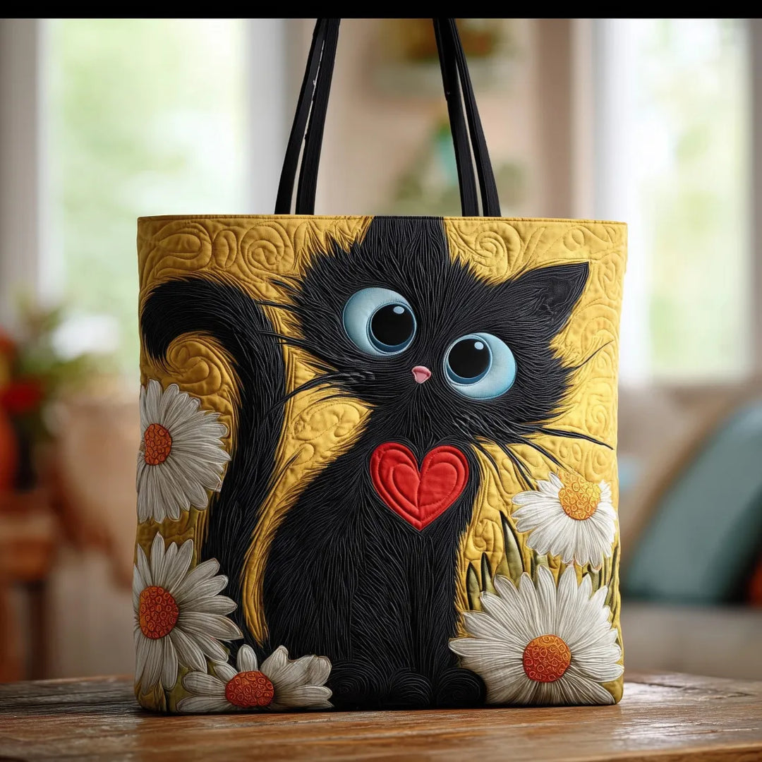 Lowri Tas - Zwarte Kat met Margrieten
