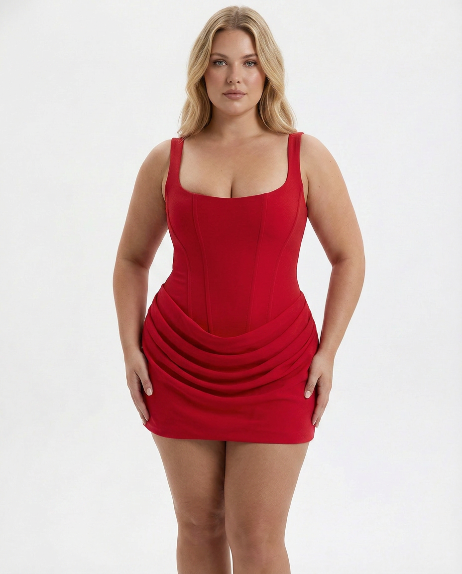 Juno - Draped Snatched Mini Dress