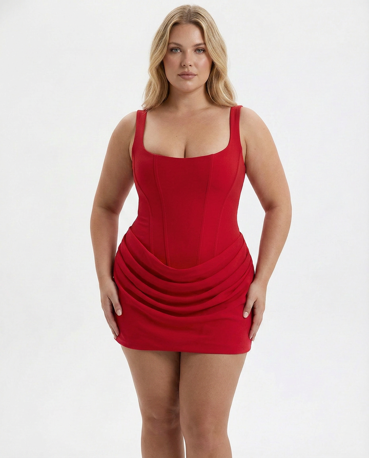 Juno - Draped Snatched Mini Dress