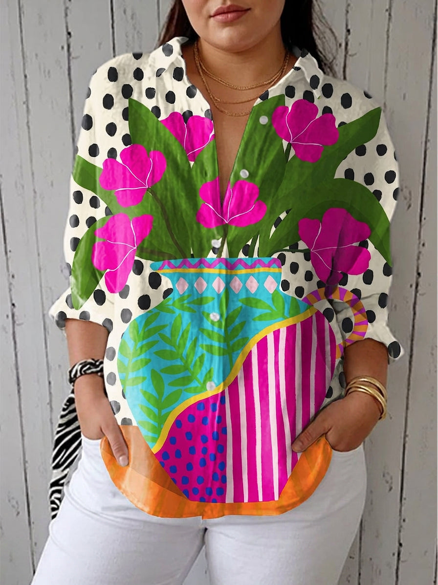 Romaine – Bloemrijke Grafische Blouse
