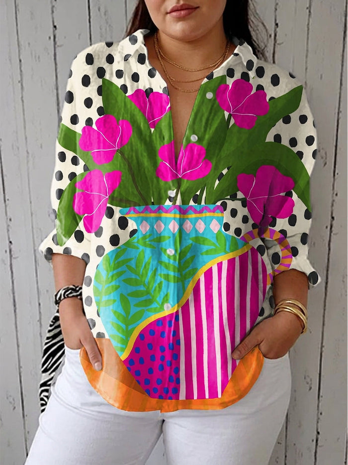 Romaine – Bloemrijke Grafische Blouse