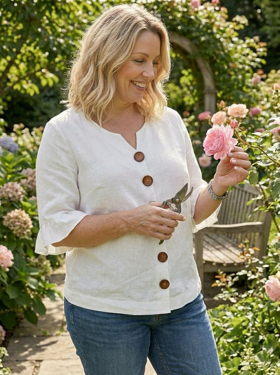 Lottie | Blouse met Pofmouwen