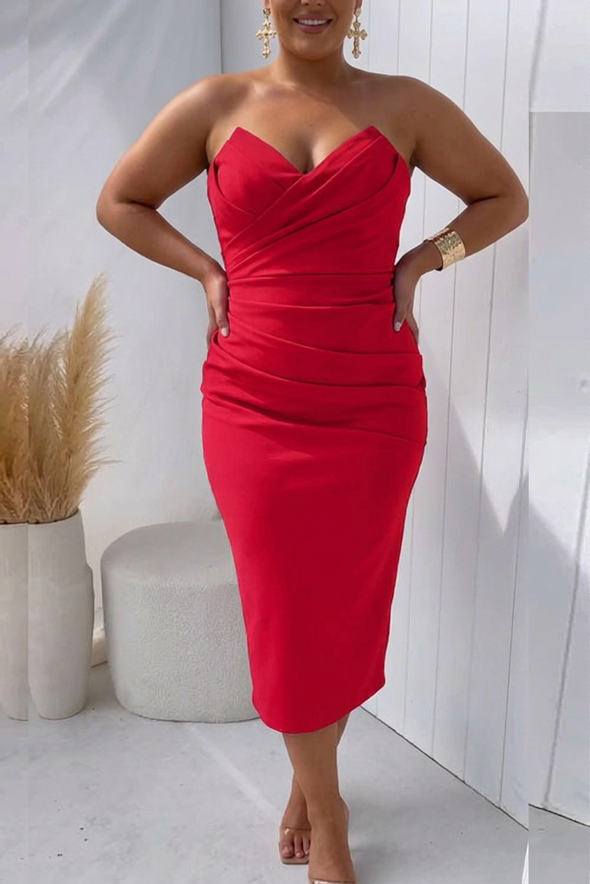Ffion | Flatterende Draped Jurk