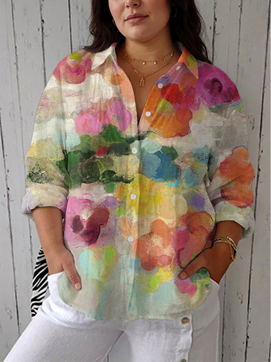Hattie – Aquarel Bloemen Blouse