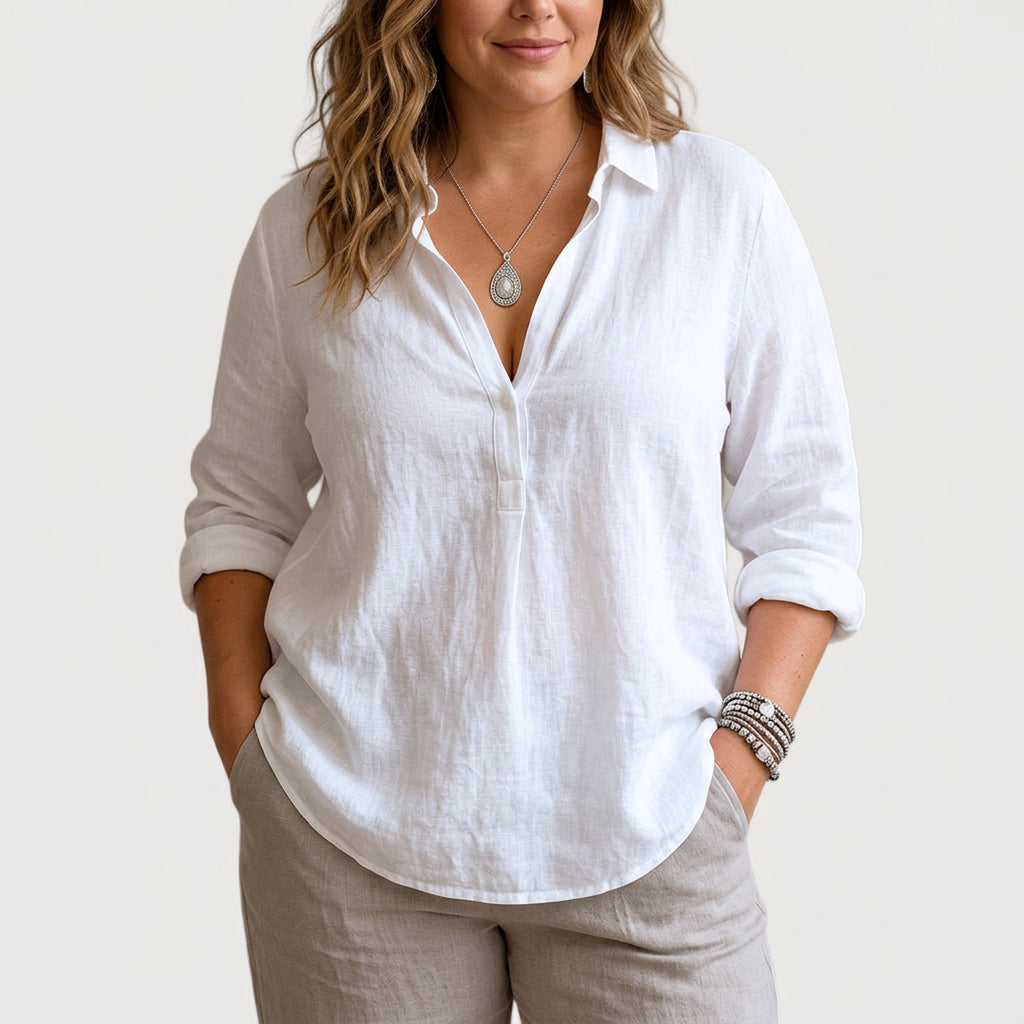 Aisha | Comfortabele Linnen Blouse