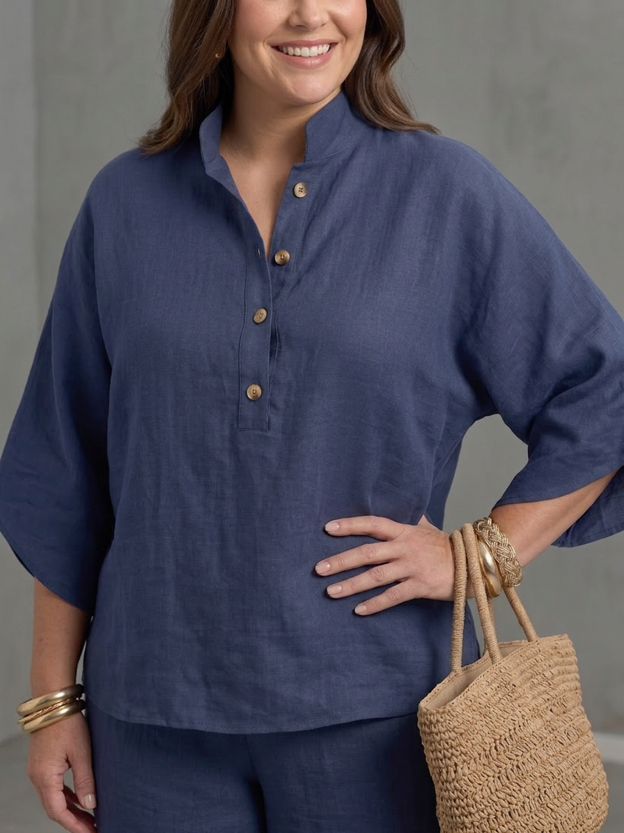 Eleni | Knop Voor Relaxed Tuniek Broek Set