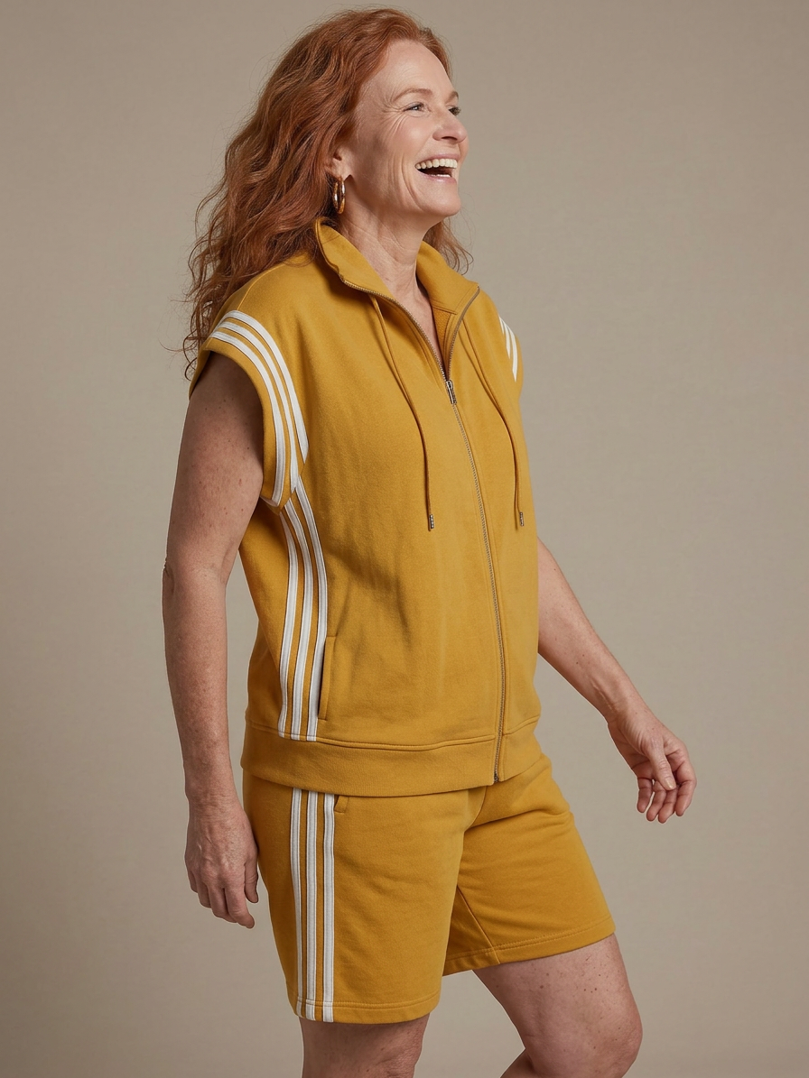 Winslow | Zip Front Stripe Paneel Jumpsuit